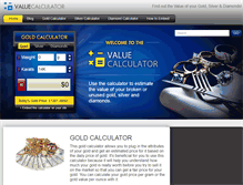 Tablet Screenshot of goldvaluecalculator.com